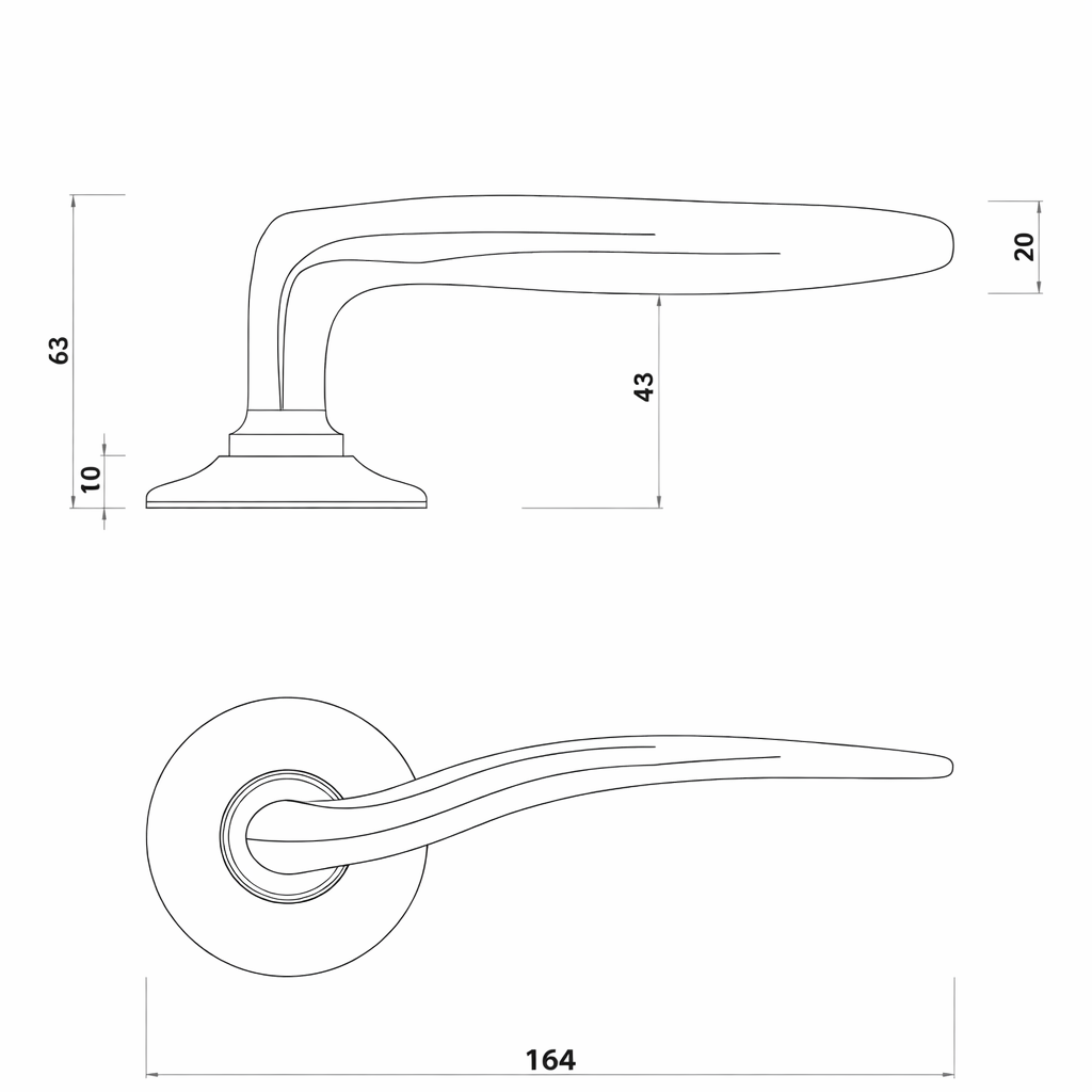 Harmony Lever on Arc Covered Rose